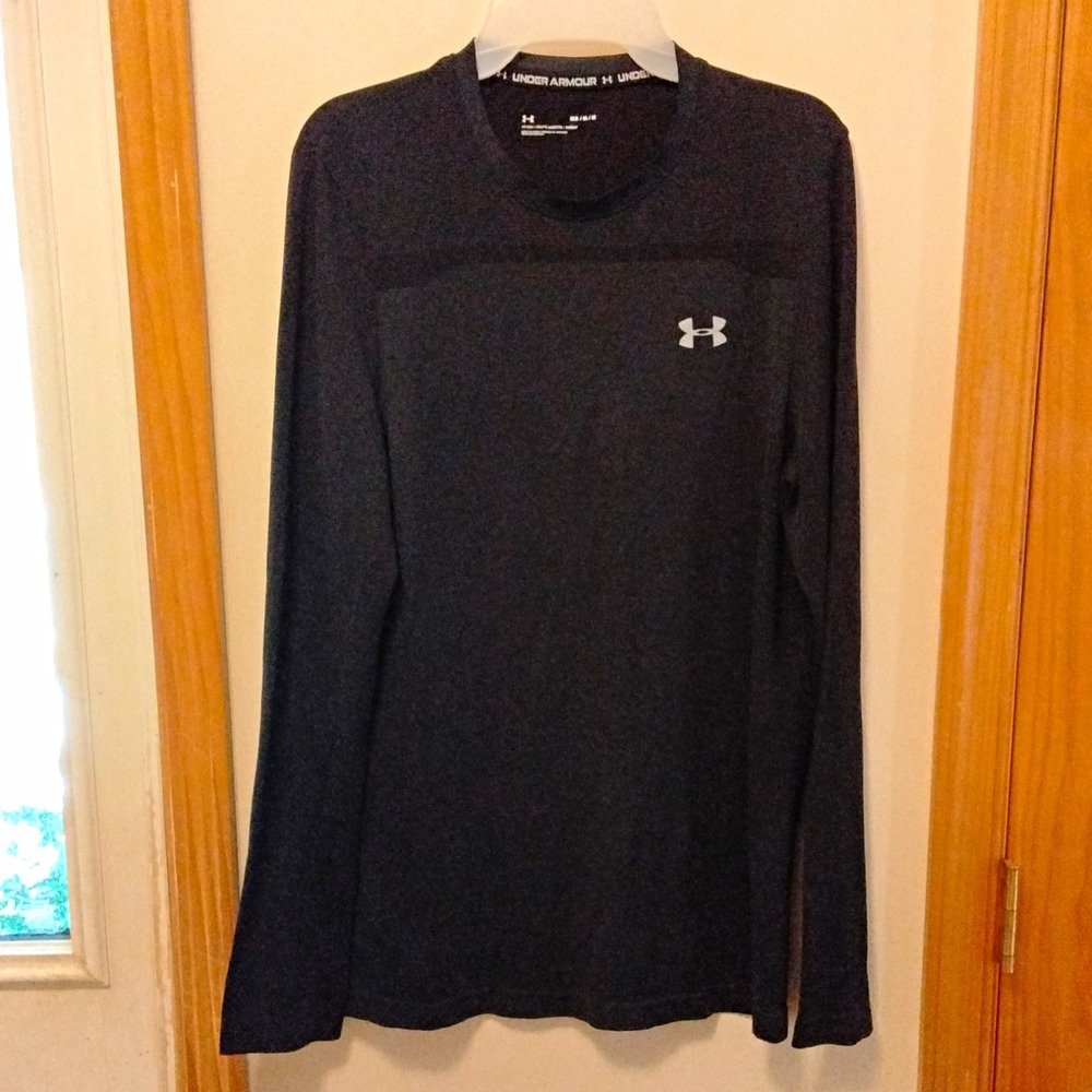 Under Armour Men's M Compression Long Sleeve Crew Neck T-Shirt Black Logo